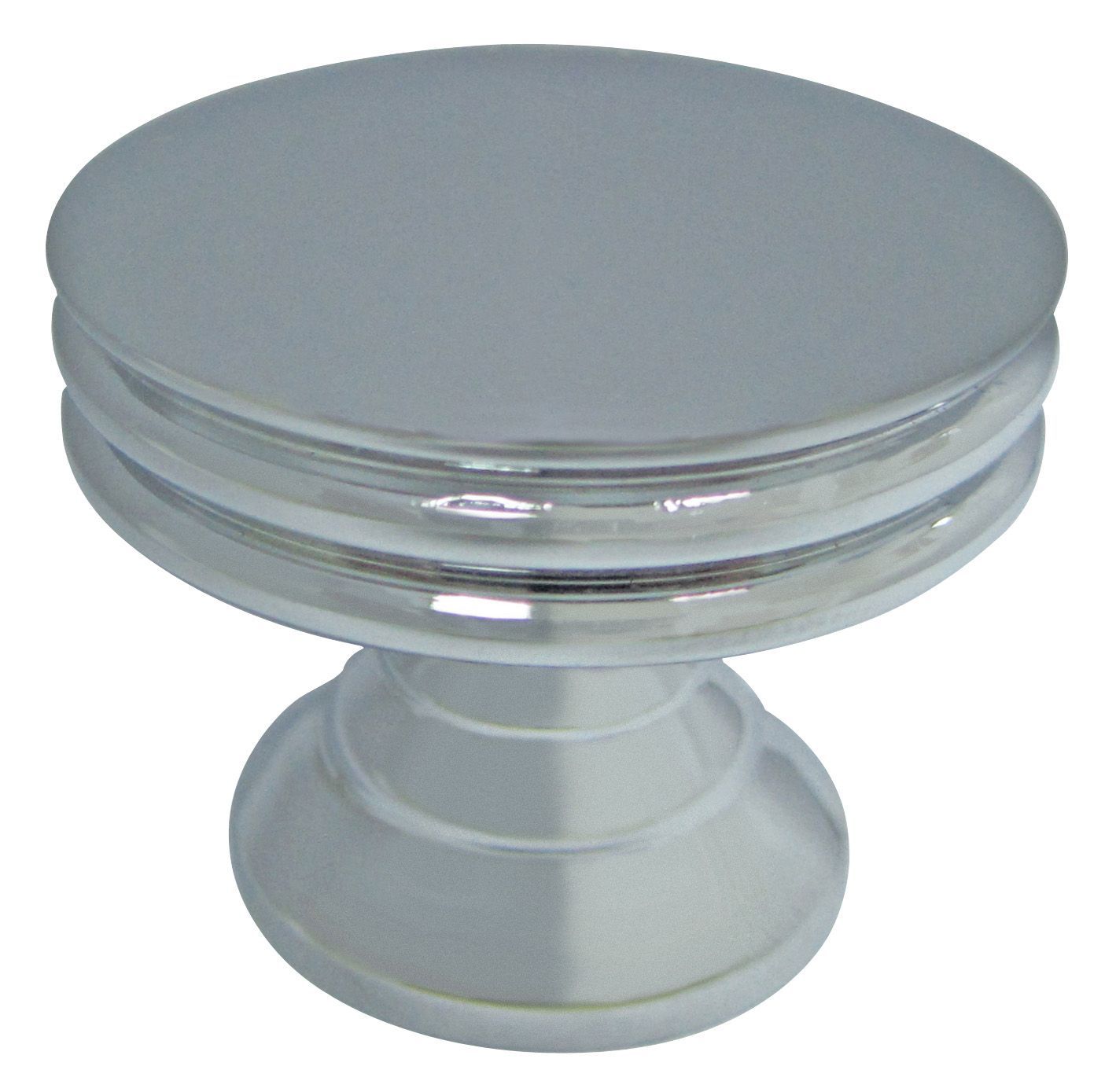 Cooke & Lewis Zinc alloy Chrome effect Round Furniture Knob (Dia)30mm