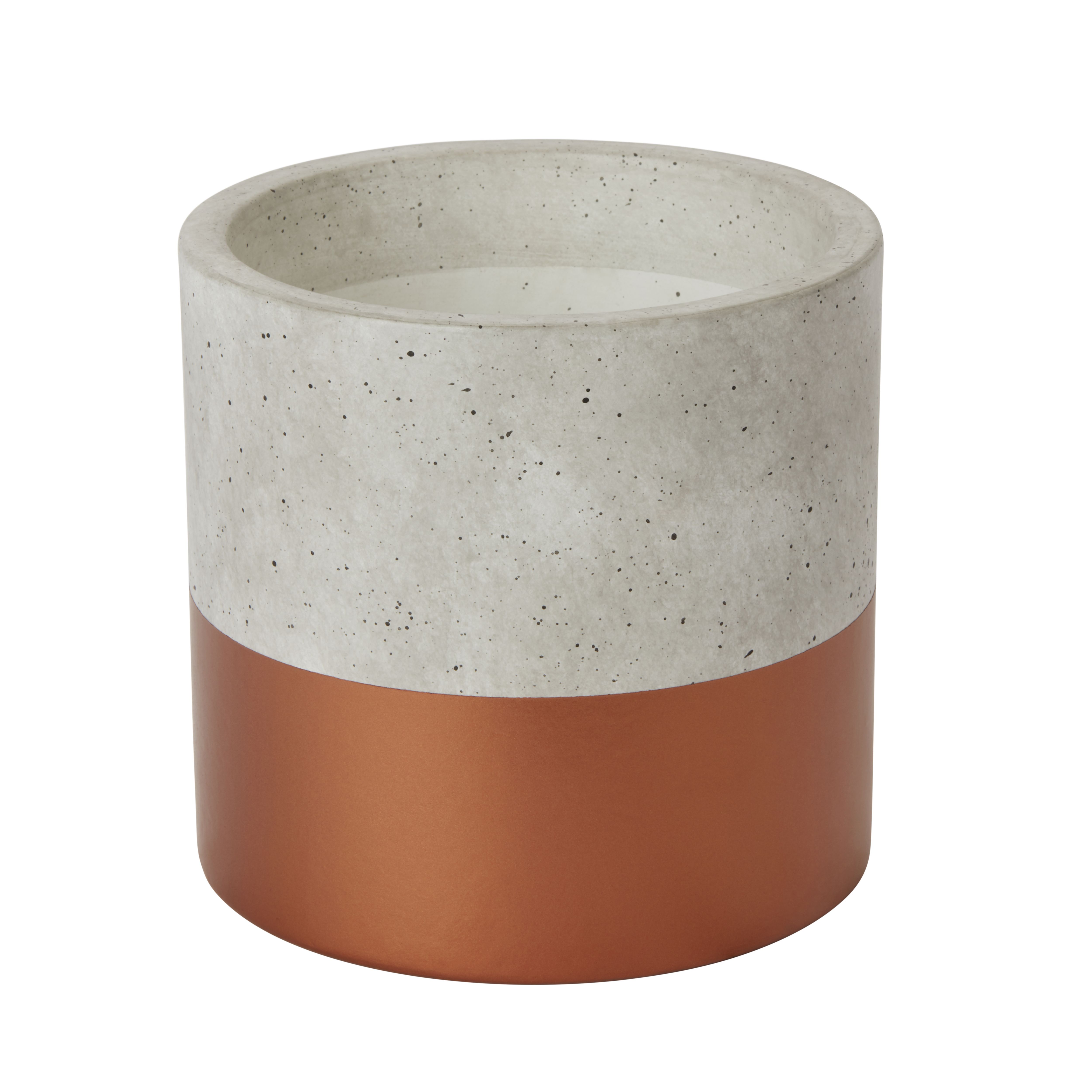 Copper Concrete Dipped Cylindrical Plant pot (Dia)14cm