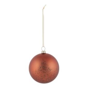 Copper effect Plastic Round Bauble (D) 80mm