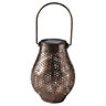 Copper effect Solar-powered LED Outdoor Hanging lantern