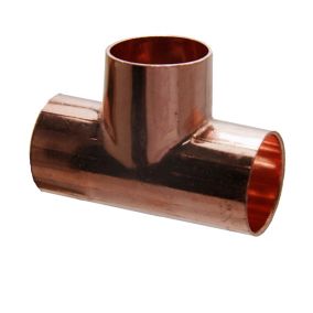 Copper End feed Equal Tee (Dia)22mm, Pack of 5