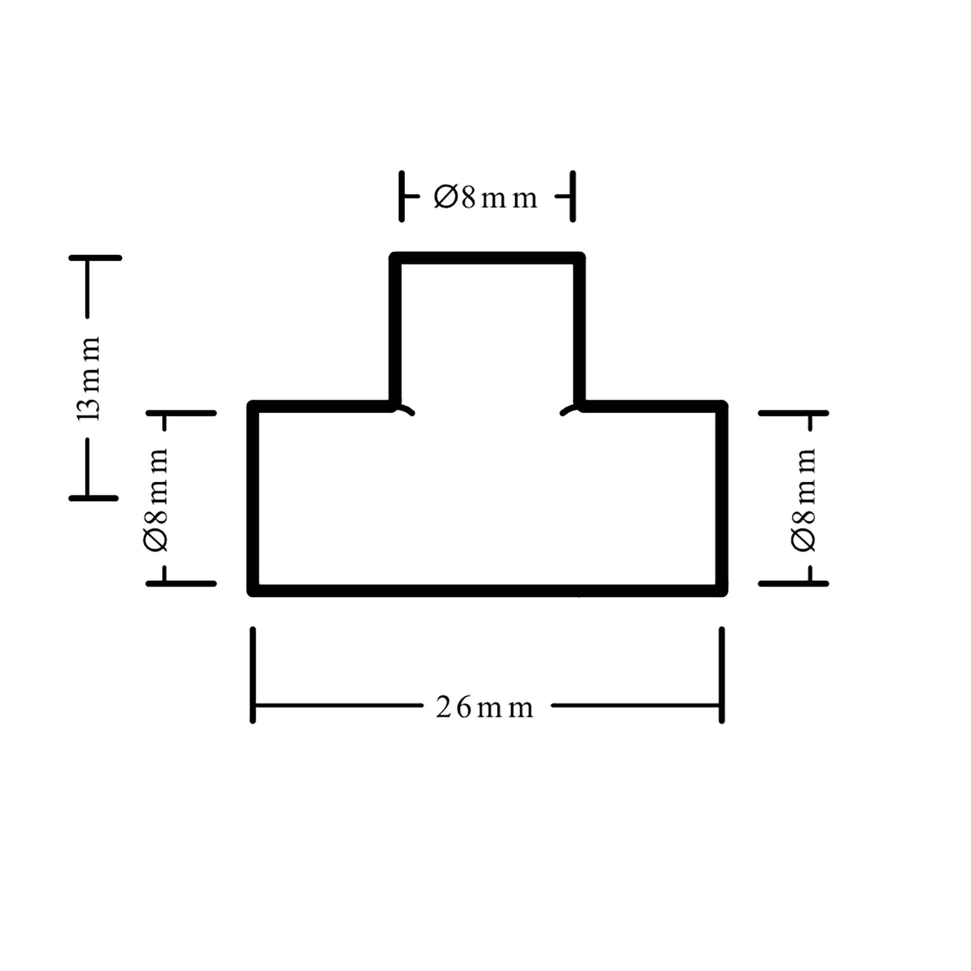 Copper End feed Equal Tee (Dia) 8mm x 8mm x 8mm