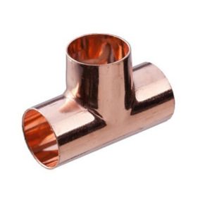 Copper End feed Tee (Dia) 22mm x 22mm x 22mm, Pack of 10