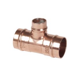 Copper Solder ring Reducing Tee (Dia) 22mm x 22mm x 15mm