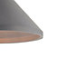 Corbyn Pendant Plaster & steel Grey Wood effect LED Ceiling light