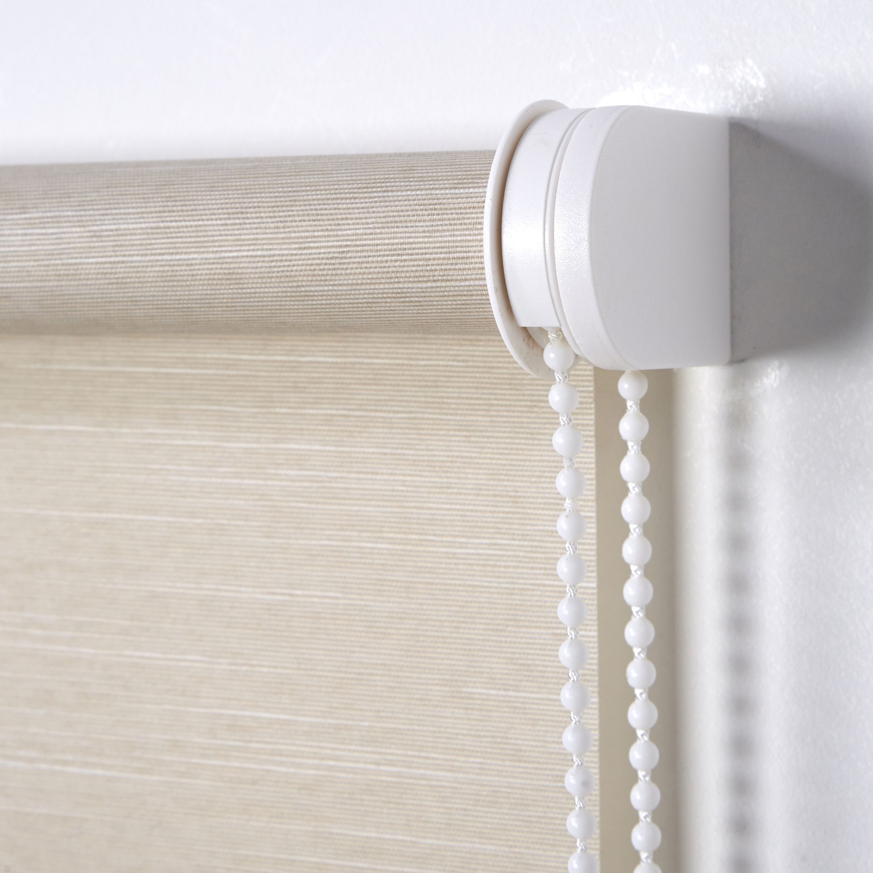 Corded Ivory Plain Daylight Roller Blind (W)180cm (L)160cm