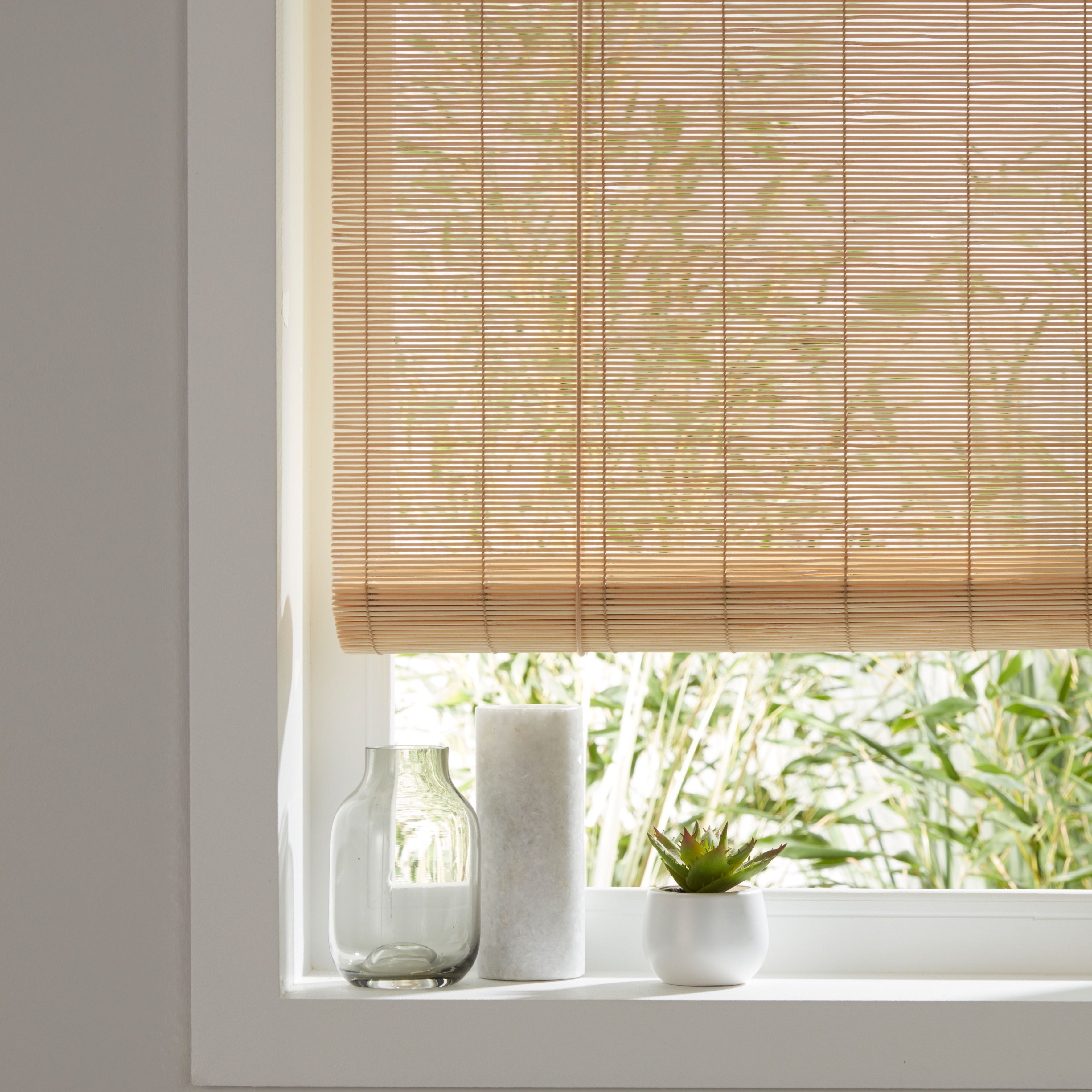 Corded Natural Plain Daylight Roller Blind (W)120cm (L)180cm