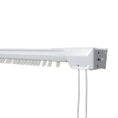 Corded White Extendable Curtain track, (L)1.8m