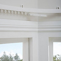 Corded White Fixed Curtain track, (L)3m