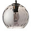 Corden Round Pendant Glass & steel Black Ceiling light