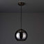 Corden Round Pendant Glass & steel Black Ceiling light