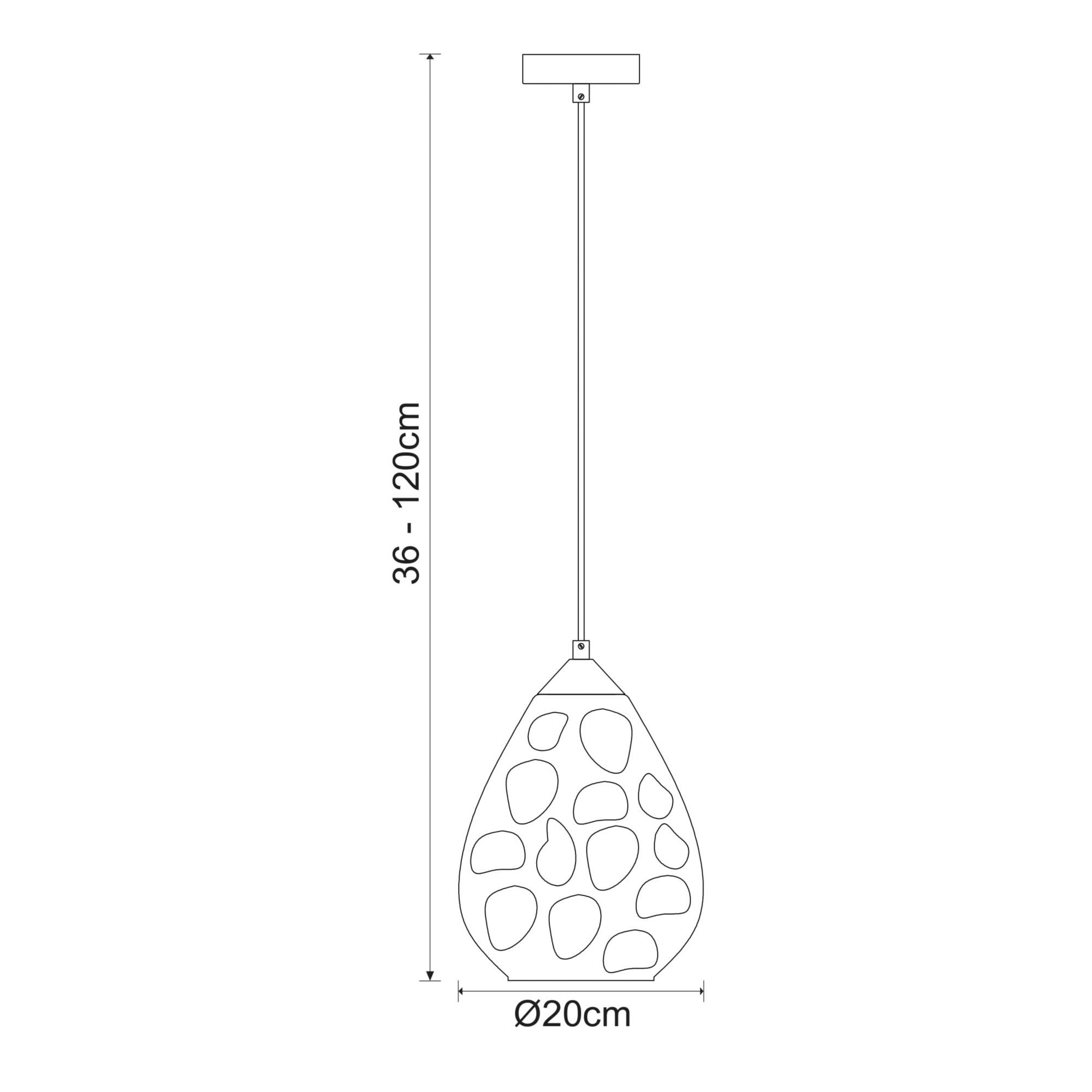 Corden Teardrop Pendant Glass & steel Black Ceiling light