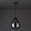 Corden Teardrop Pendant Glass & steel Black Ceiling light