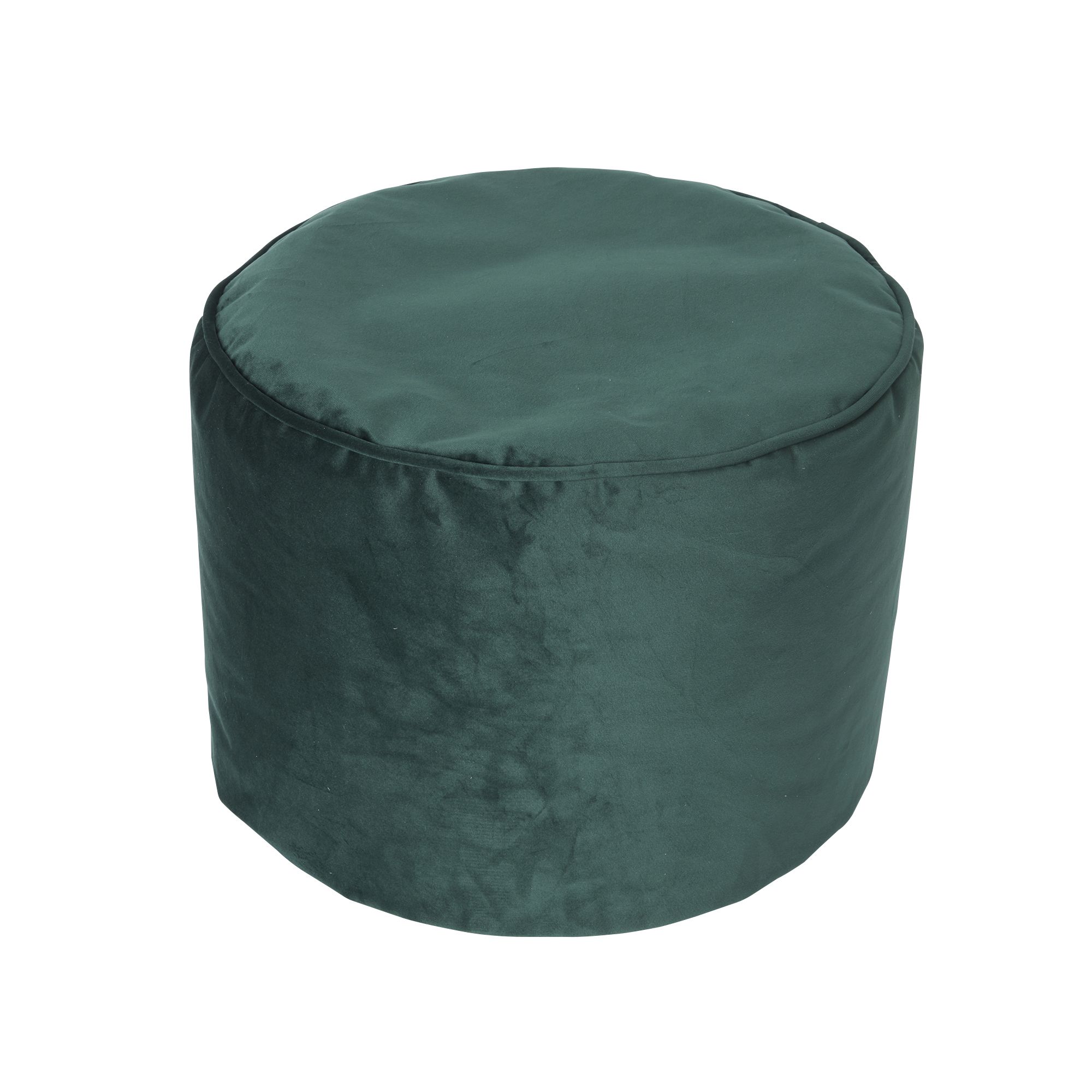 Core Velvet Forest green Round Pouffe