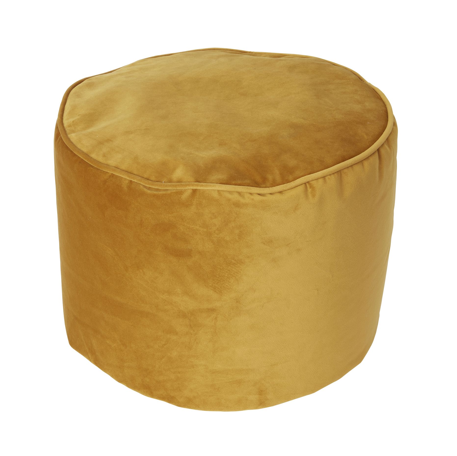 Core Velvet Ochre Round Pouffe