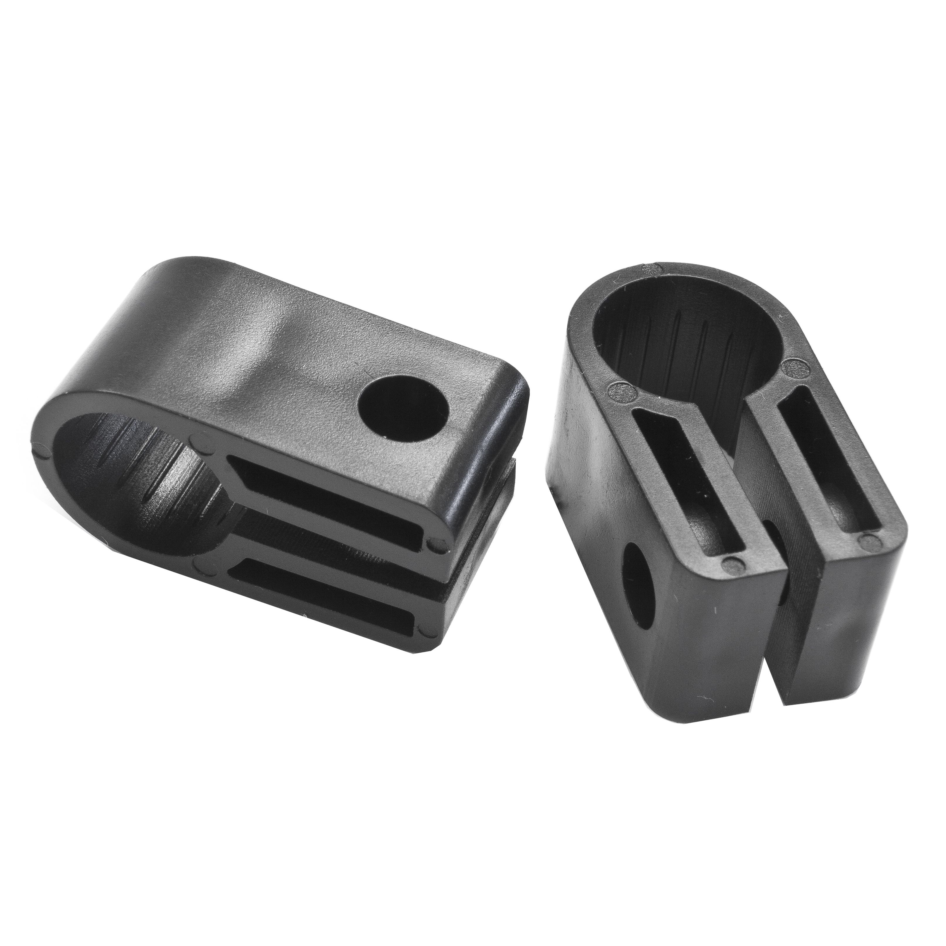 CORElectric Black 18mm Plastic Cable cleat, Pack of 25