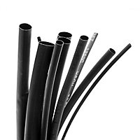 CORElectric Black Cable sleeving, 0.15m, 15 pieces