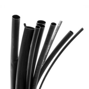 48 pc HEAT SHRINK TUBING WIRE WRAP SLEEVES BLACK COVER