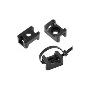 CORElectric Black Not self-adhesive Screwable cable tie mount (W)4.8mm, Pack of 25