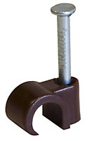 CORElectric Brown 7mm, Cable clip of 20 Pack