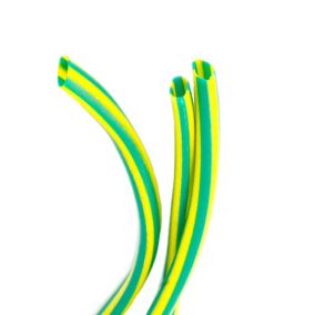 CORElectric Green & yellow 3mm Cable sleeving, 50m, 1 pieces