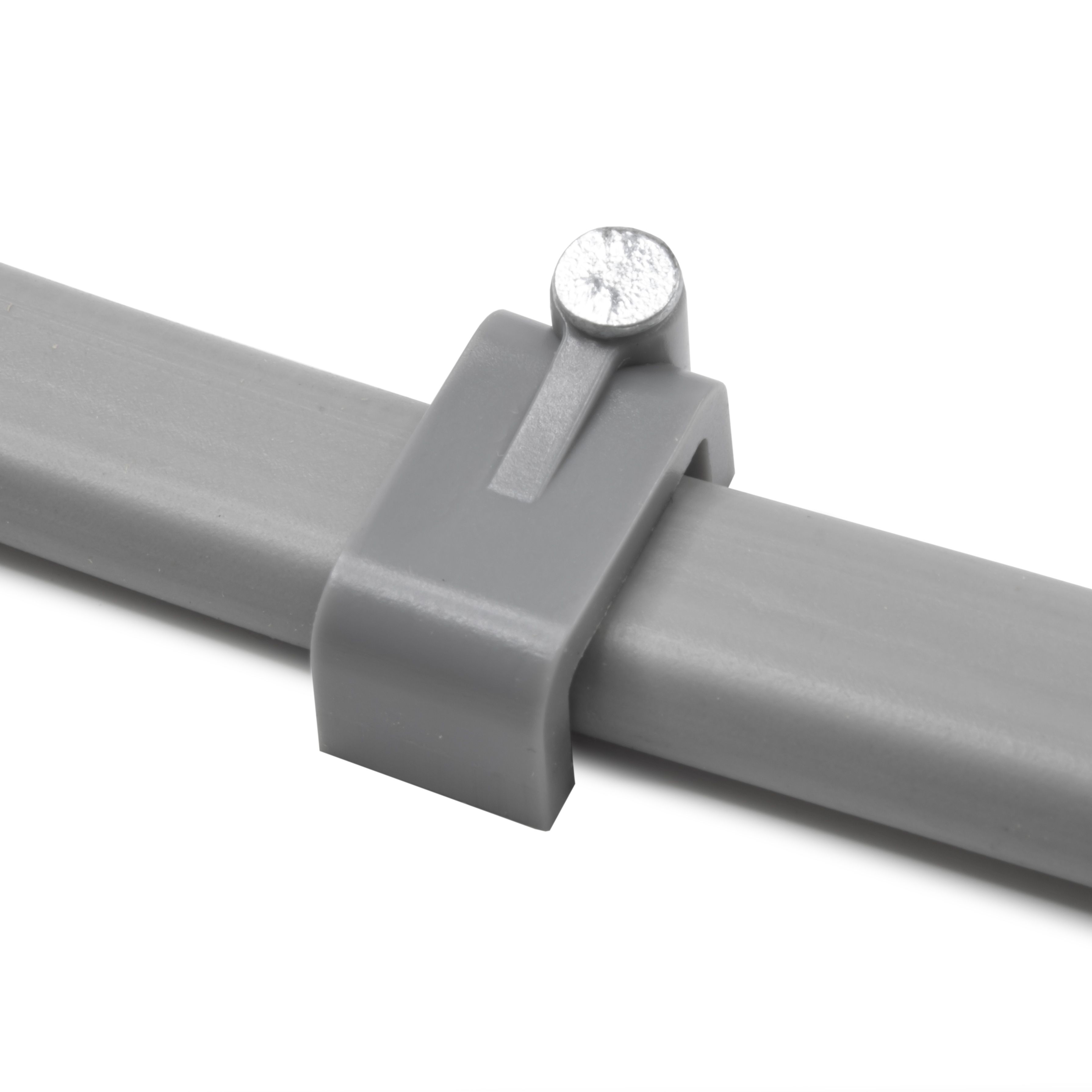 CORElectric Grey Flat 10mm Not self-adhesive Cable clip Pack of 20