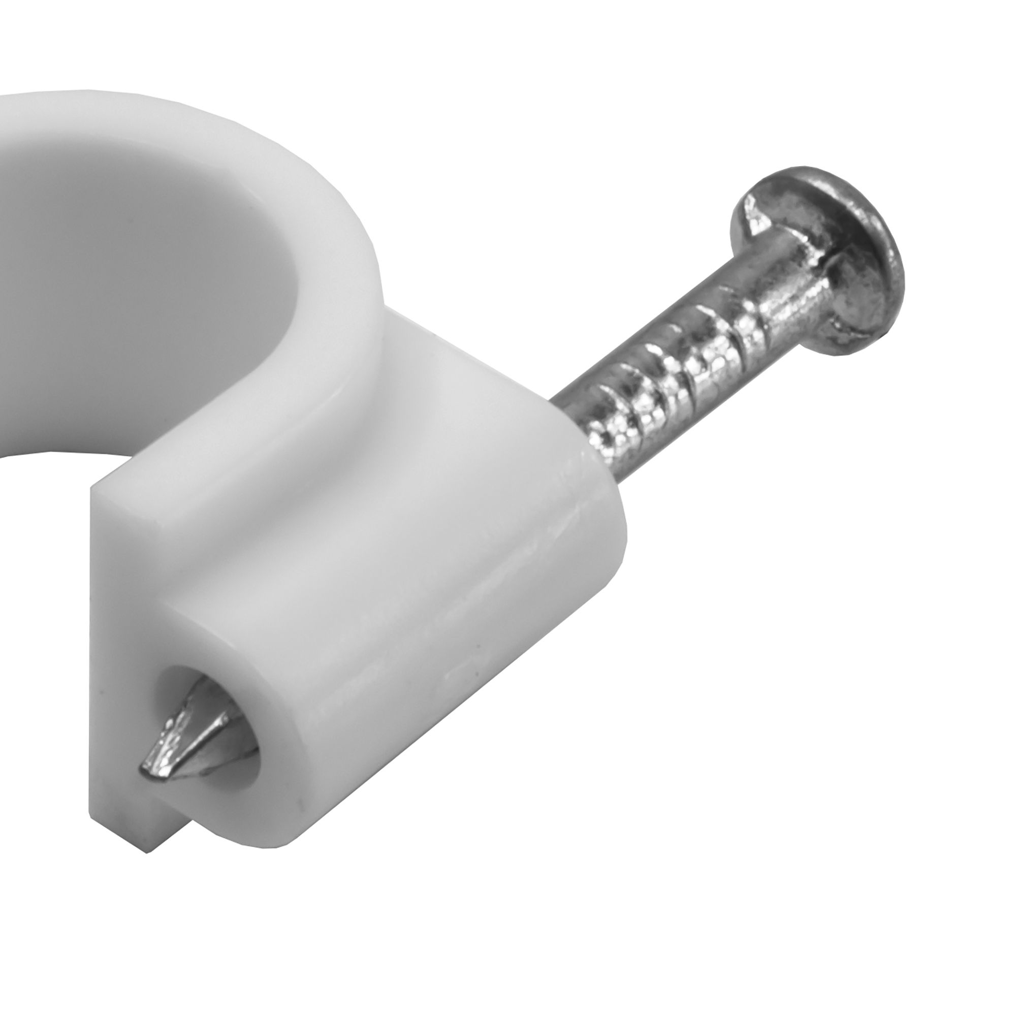 CORElectric White Round 5mm Not self-adhesive Cable clip Pack of 20