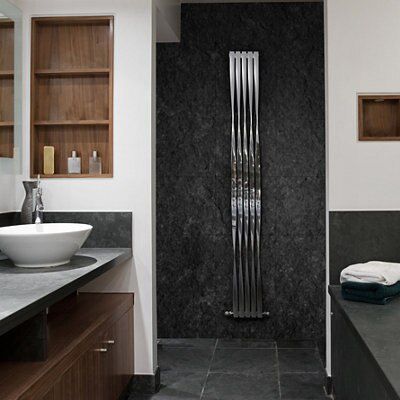 Corkscrew Vertical Radiator, (W)220mm x (H)1800mm