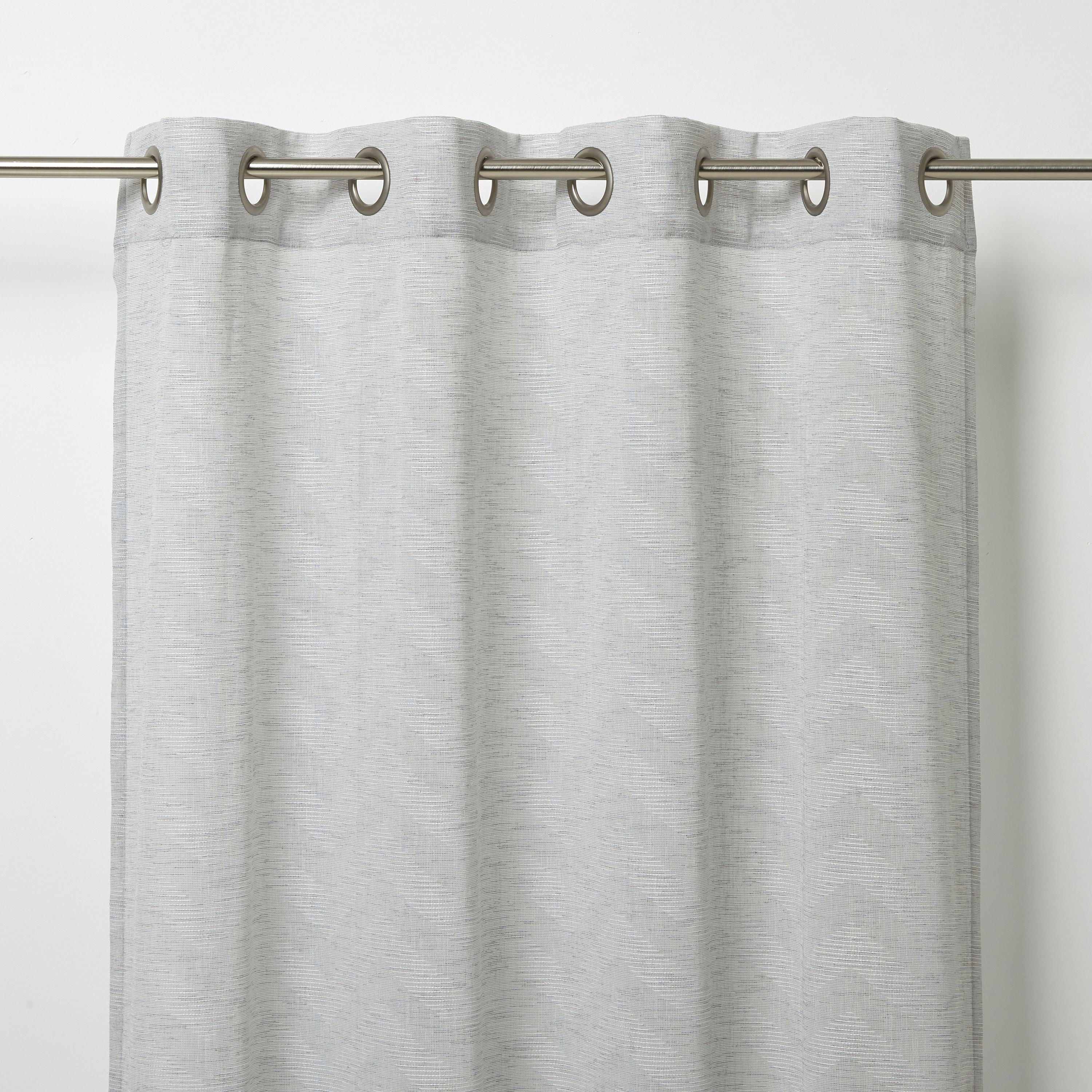 Cormack Grey Herringbone Unlined Eyelet Voile curtain (W)140cm (L)260cm, Single