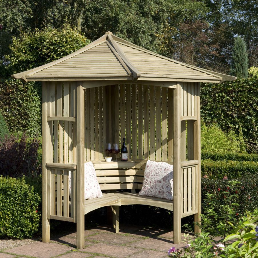 Corner garden arbour online seat