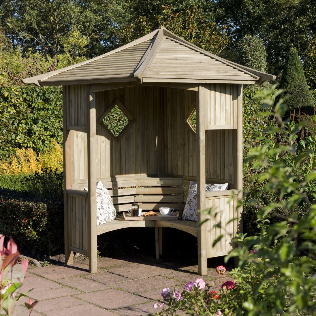 Arbour seat b&q clearance