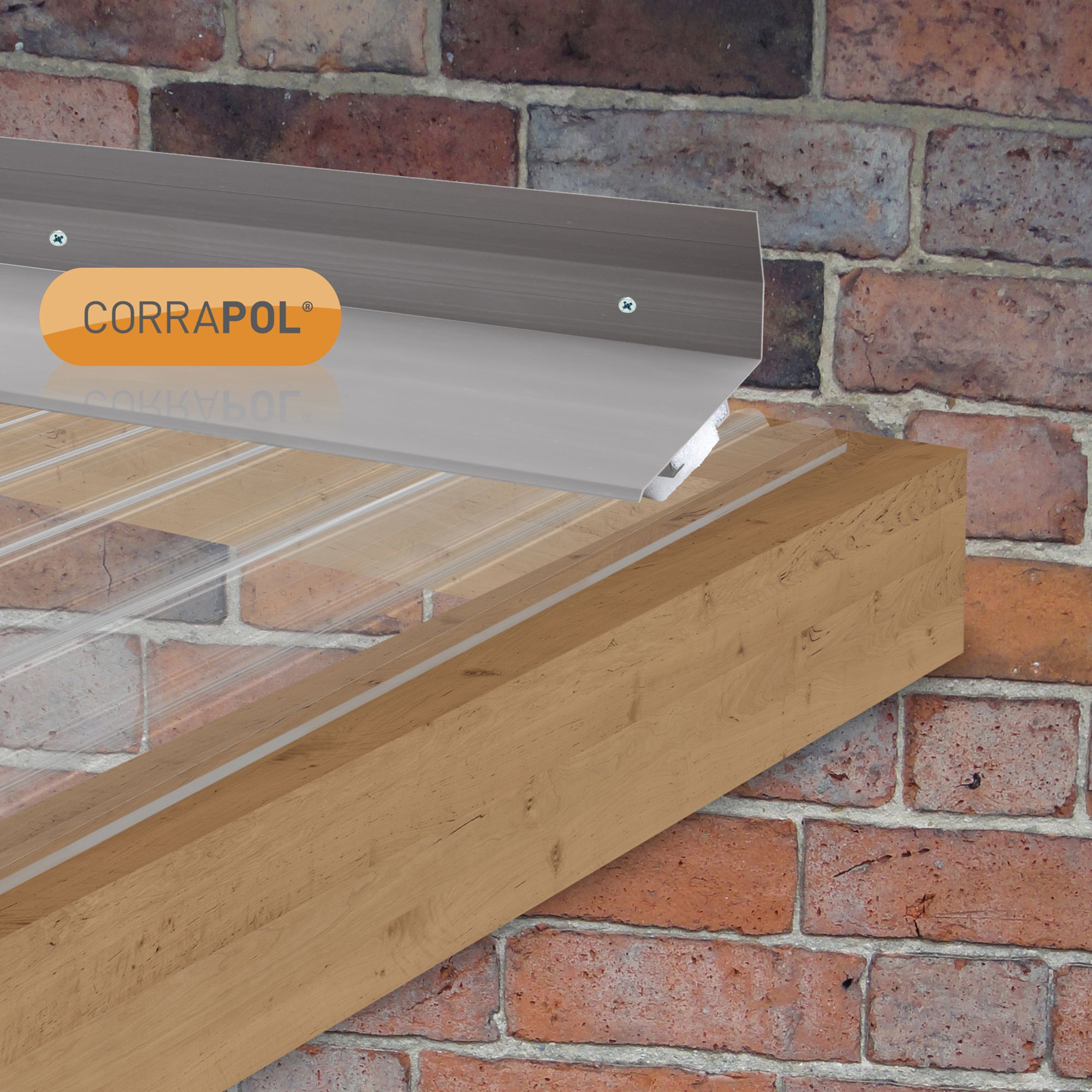 Corrapol Mill Aluminium Corrugated wall flashing (L)3m (W)165mm