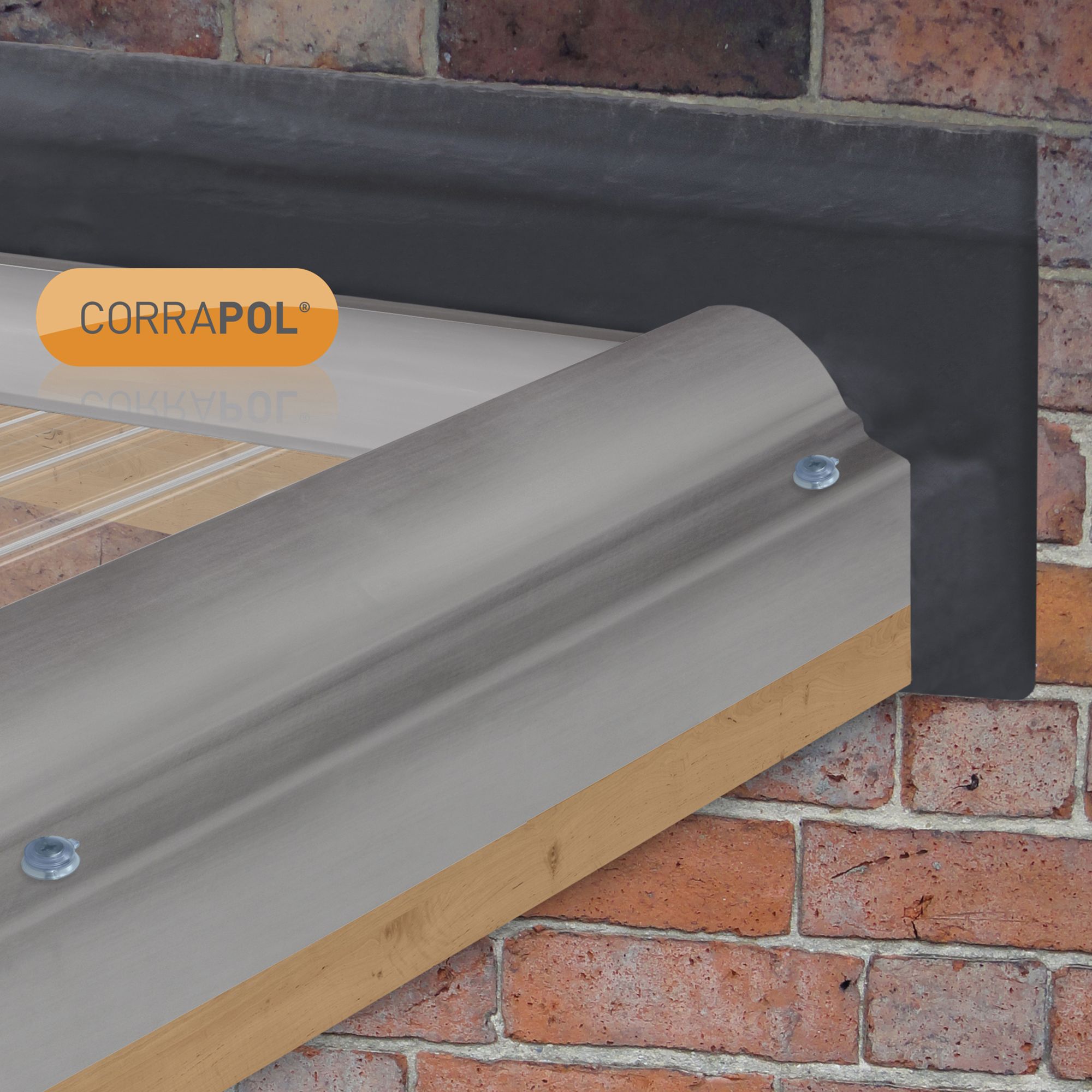 Corrapol Mill Aluminium Corrugated wall flashing (L)3m (W)165mm
