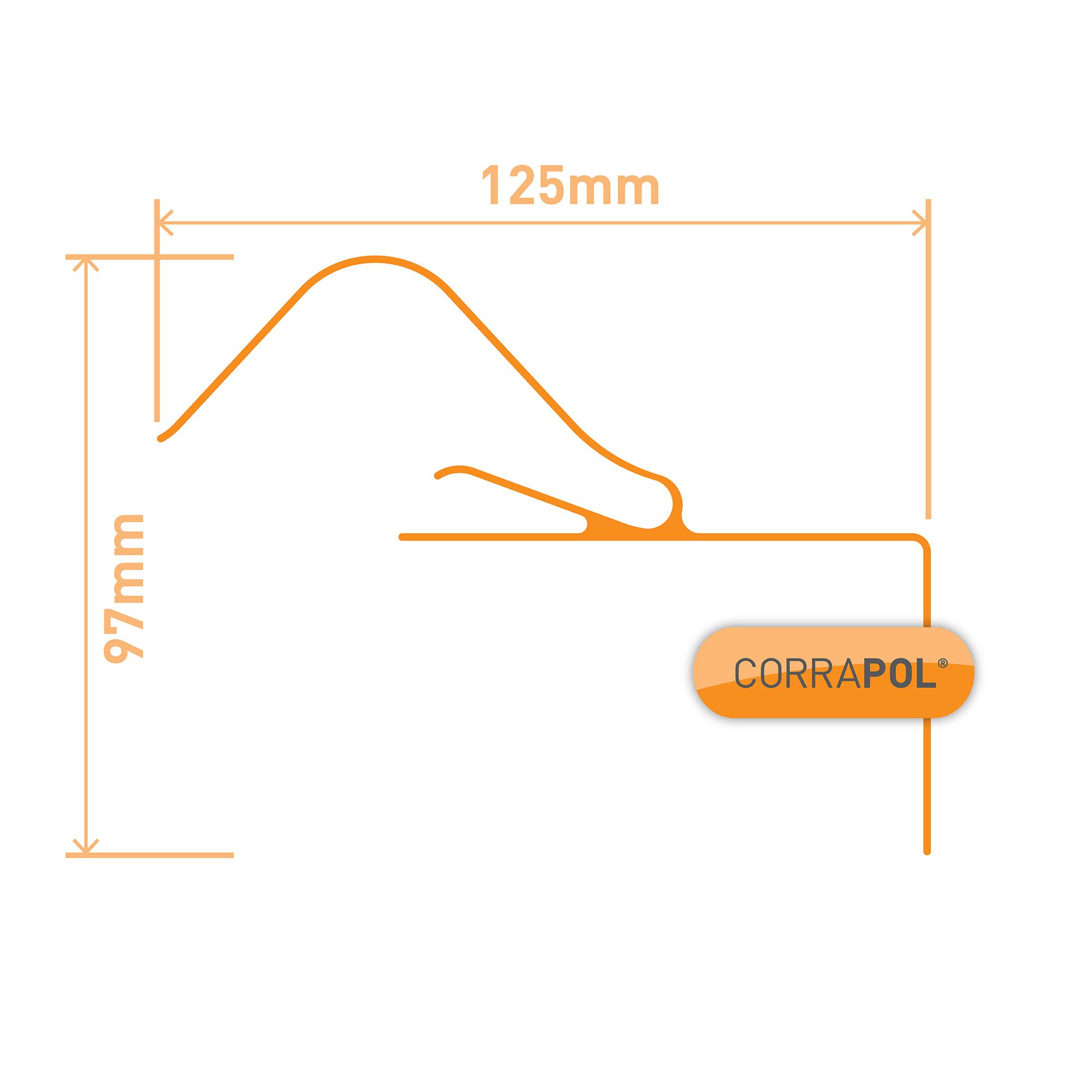 Corrapol Mill Side flashing (L)3m (W)12.5cm