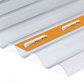 Corrapol PVC Corrugated Roofing sheet (L)1m (W)930mm (T)10mm