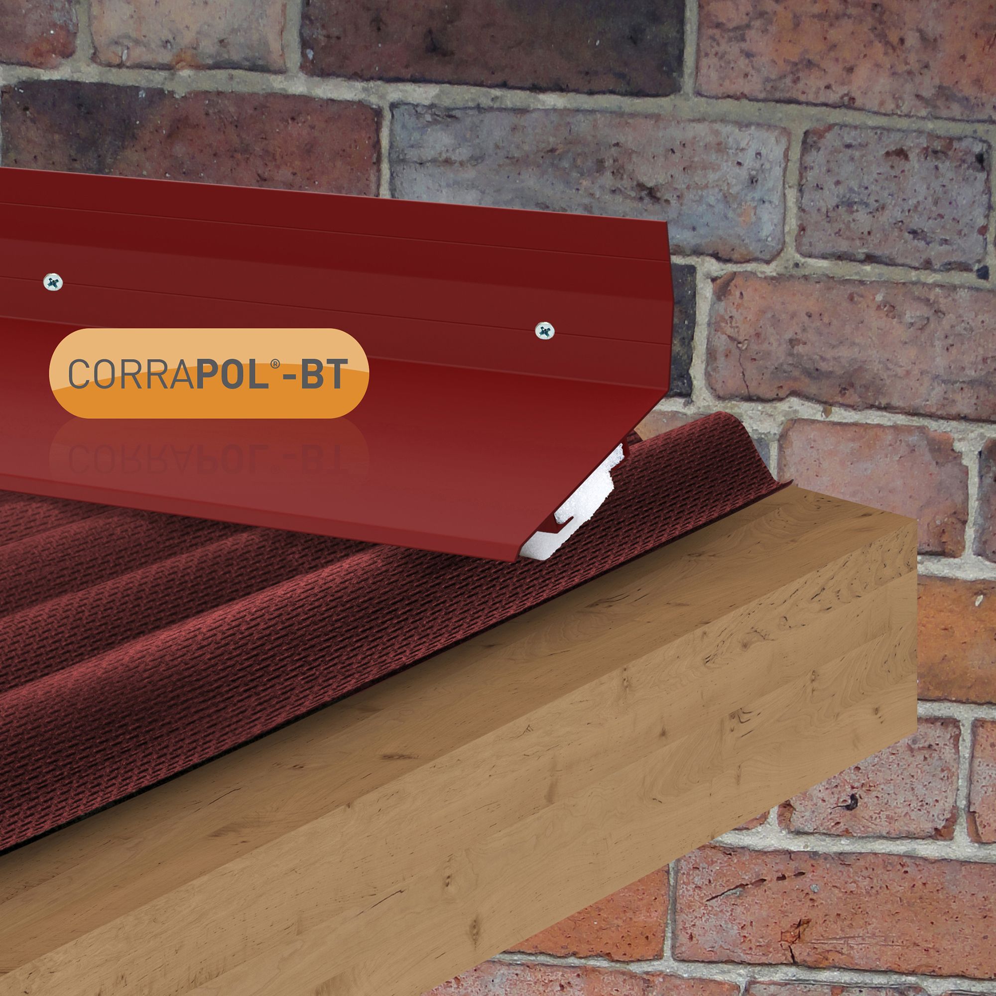 Corrapol Red Aluminium Corrugated wall flashing (L)6m (W)165mm