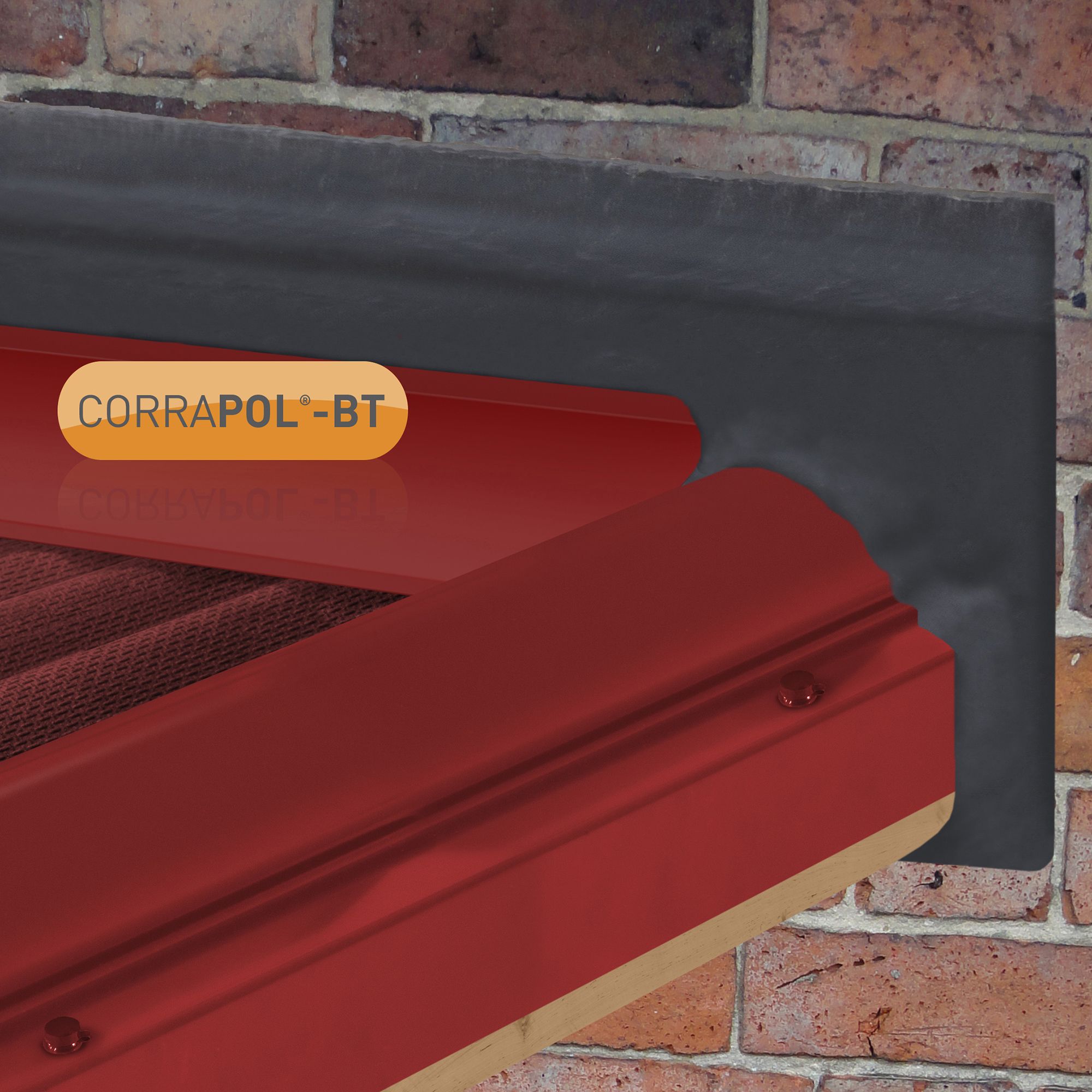 Corrapol Red Aluminium Corrugated wall flashing (L)6m (W)165mm