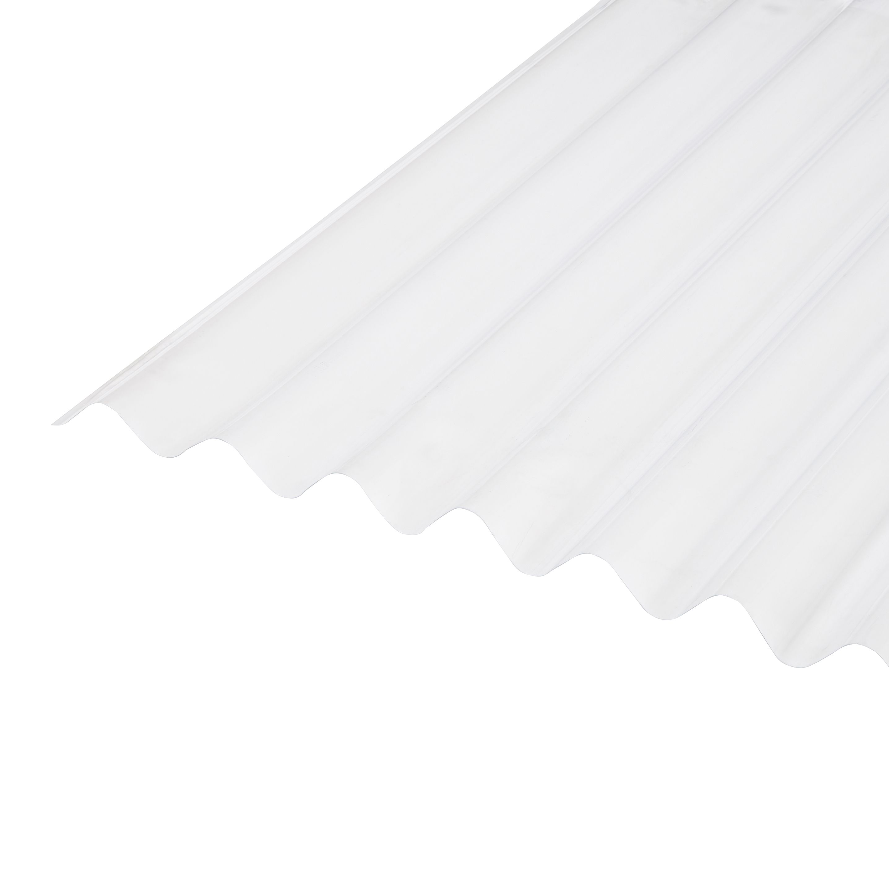 Corrubit Clear PVC Corrugated Roofing sheet (L)2m (W)950mm (T)0.8mm DIY at B&Q