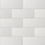 Cortese White Ceramic Wall Tile, Pack of 14, (L)500mm (W)200mm