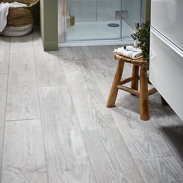 Cotage Wood Grey Matt Effect, Wood Look Porcelain Plank Tile Floor