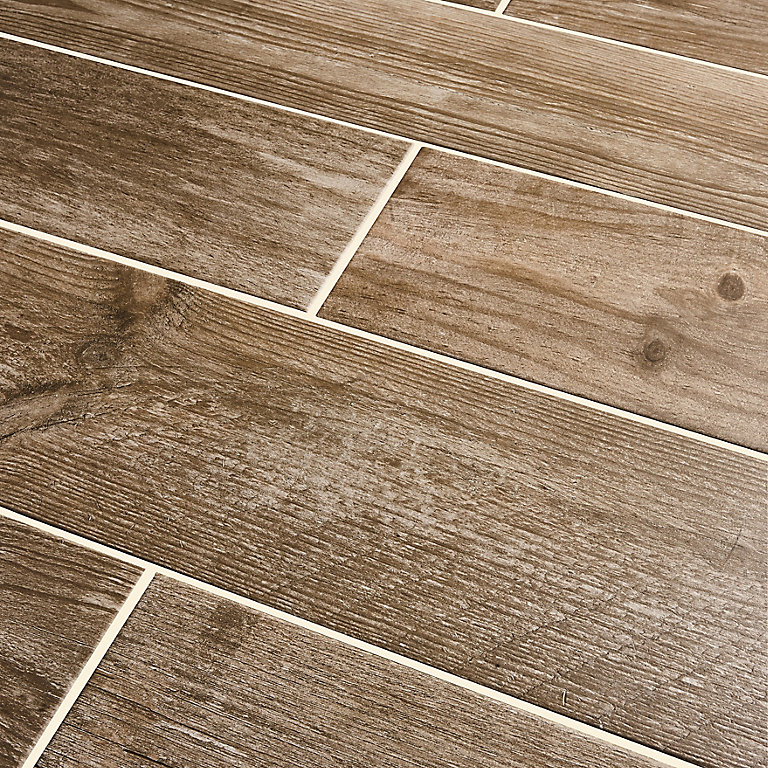 Cotage Wood Light Brown Matt, Wood Effect Plank Floor Tiles
