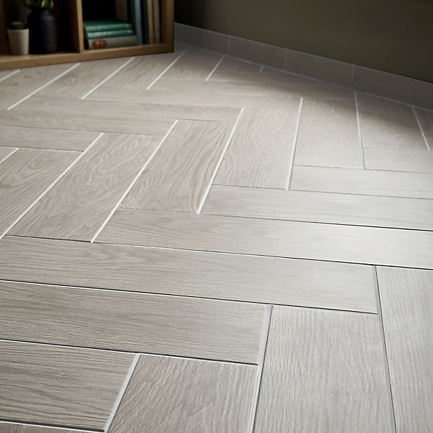 Cotage Wood White Matt Effect, White Plank Floor Tiles