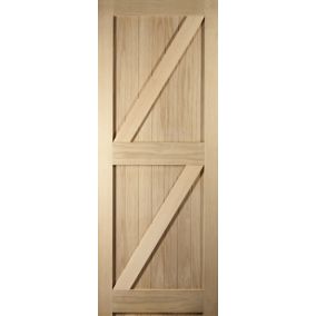 Cottage FLB Oak veneer LH & RH Internal Door, (H)1981mm (W)610mm