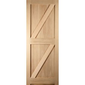 Cottage FLB Oak veneer LH & RH Internal Door, (H)1981mm (W)762mm (T)35mm
