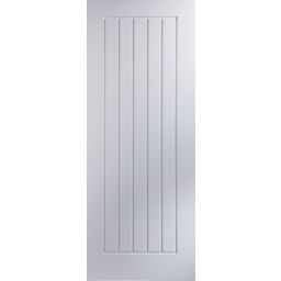 Cottage Pre-painted White Woodgrain effect LH & RH Internal Door, (H)1981mm (W)762mm (T)35mm
