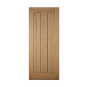 Cottage White oak veneer LH & RH External Front door, (H)2032mm (W)813mm