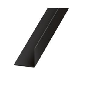 CQFD Black Polyvinyl chloride (PVC) Angle profile, (L)2.5m (W)30mm (D)30mm (T)1mm