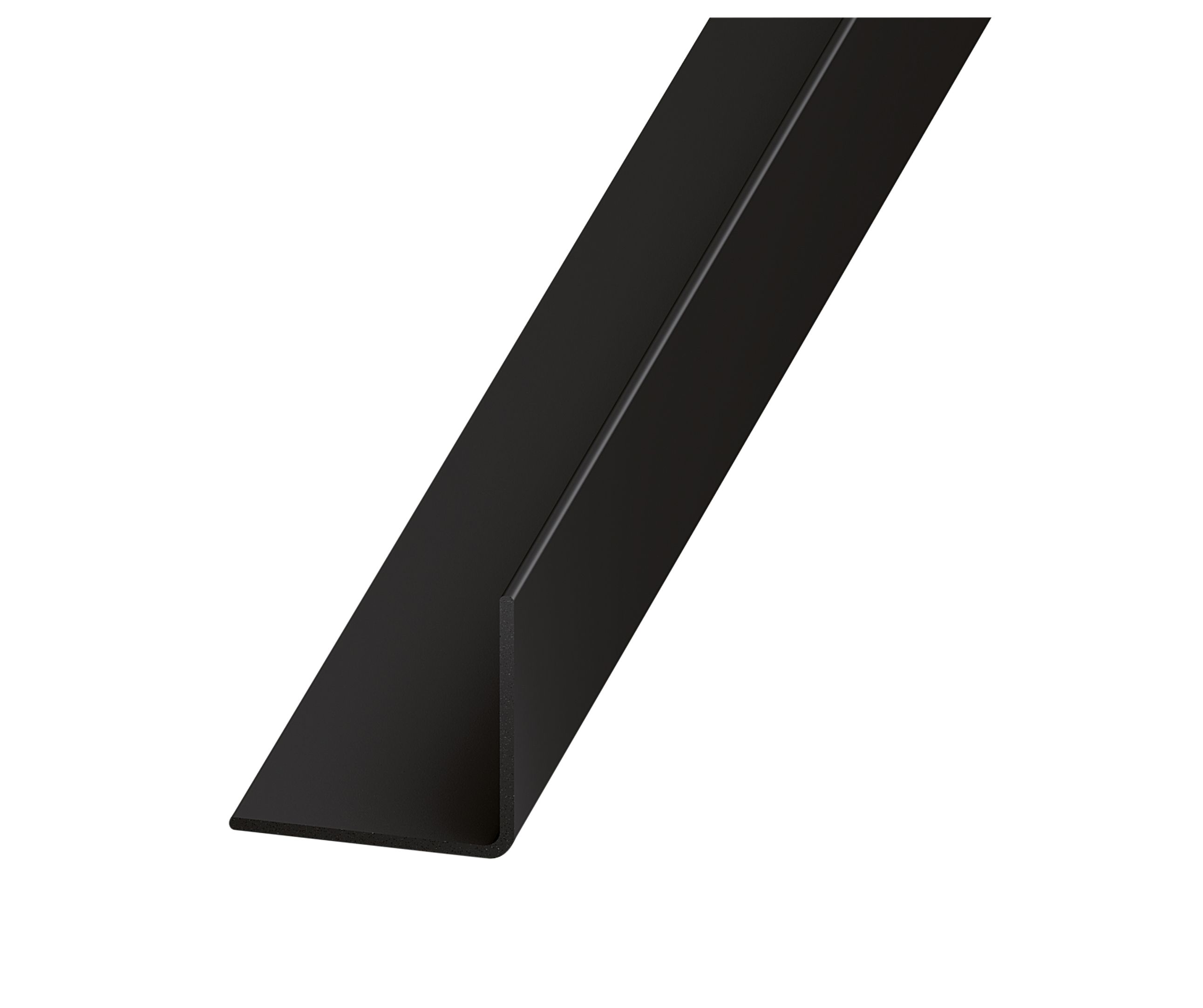 CQFD Black Polyvinyl chloride (PVC) Equal L-shaped Angle profile, (L)1.3m (W)20mm (D)20mm (T)1mm