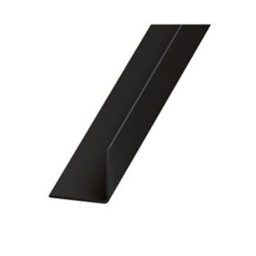 CQFD Black Polyvinyl chloride (PVC) Equal L-shaped Angle profile, (L)1.3m (W)20mm (D)20mm (T)1mm