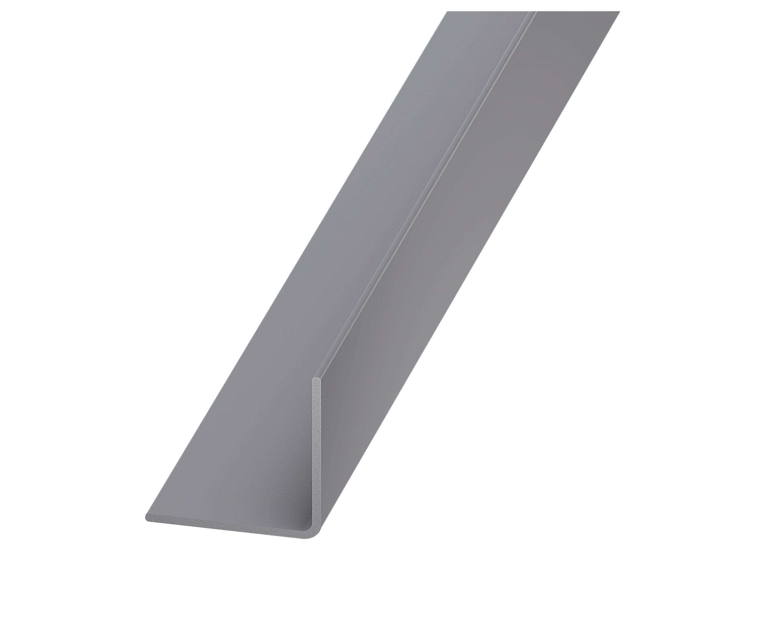 CQFD Grey Polyvinyl chloride (PVC) Equal L-shaped Angle profile, (L)2.5m (W)20mm (D)20mm (T)1mm